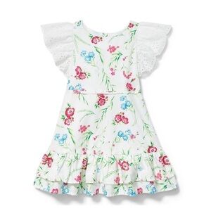 Janie and Jack Eyelet Sleeve Floral Dress